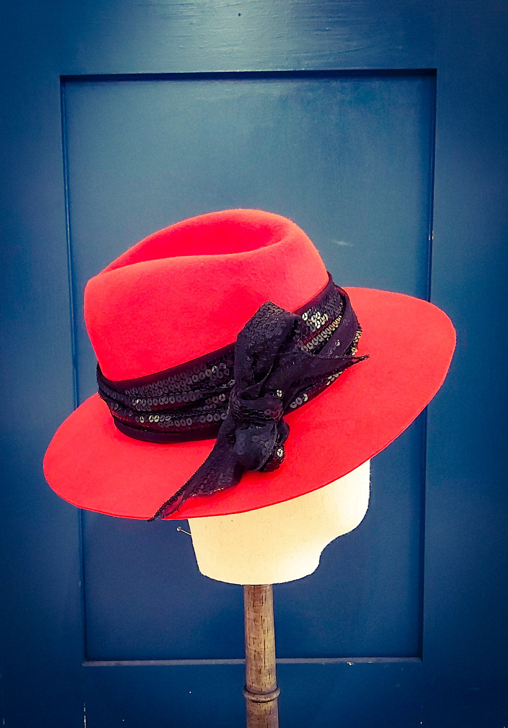 Red felt 2024 floppy hat